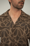 Earthy Abstract Cubist Cuban Shirt