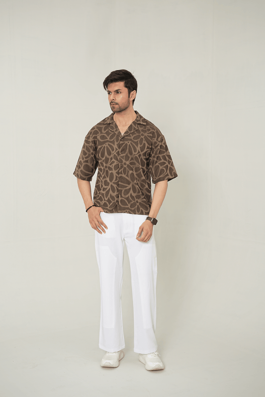 Earthy Cubist Cuban Resort Set – 2-Piece Co-ord