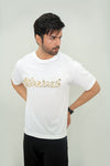 Men's White "Weekend" Sequin Graphic Tee