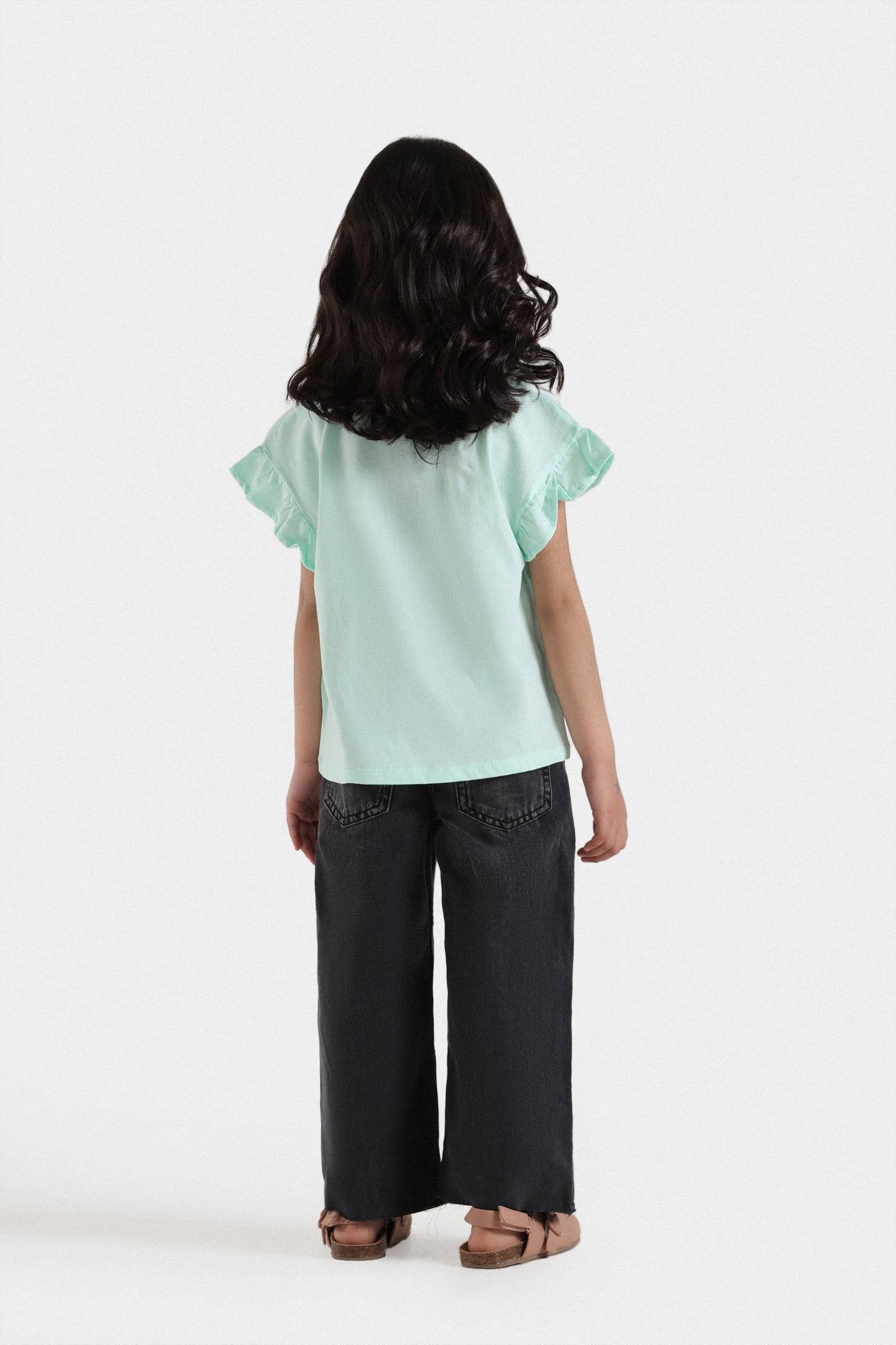 Graphic T-Shirt With Frill Sleeves
