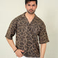 Mocha Cubist Devoré Cuban Shirt