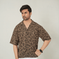 Earthy Abstract Cubist Cuban Shirt