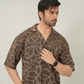Earthy Abstract Cubist Cuban Shirt