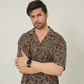 Earthy Abstract Cubist Cuban Shirt