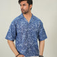 Indigo Burnout Textured Cuban Shirt