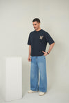 Baroque Monogram Boxy Tee & Wide-Leg Denim Set