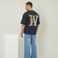 Baroque Monogram Oversized Tee – Midnight Navy