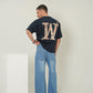 Baroque Monogram Oversized Tee – Midnight Navy
