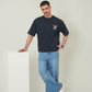 Baroque Monogram Oversized Tee – Midnight Navy