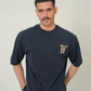 Baroque Monogram Oversized Tee – Midnight Navy
