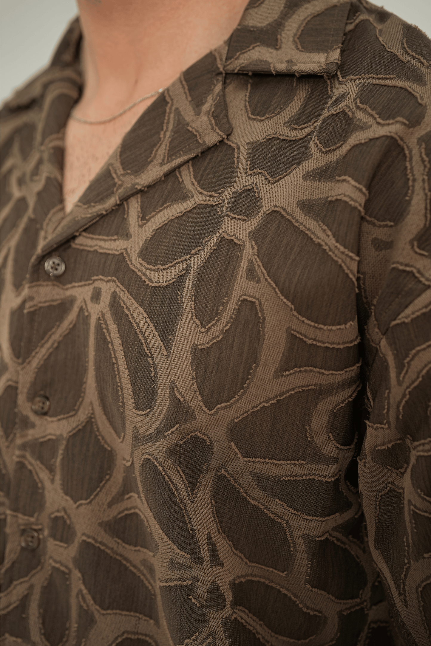 Earthy Abstract Cubist Cuban Shirt