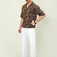 Mocha Cubist Devoré Cuban Shirt