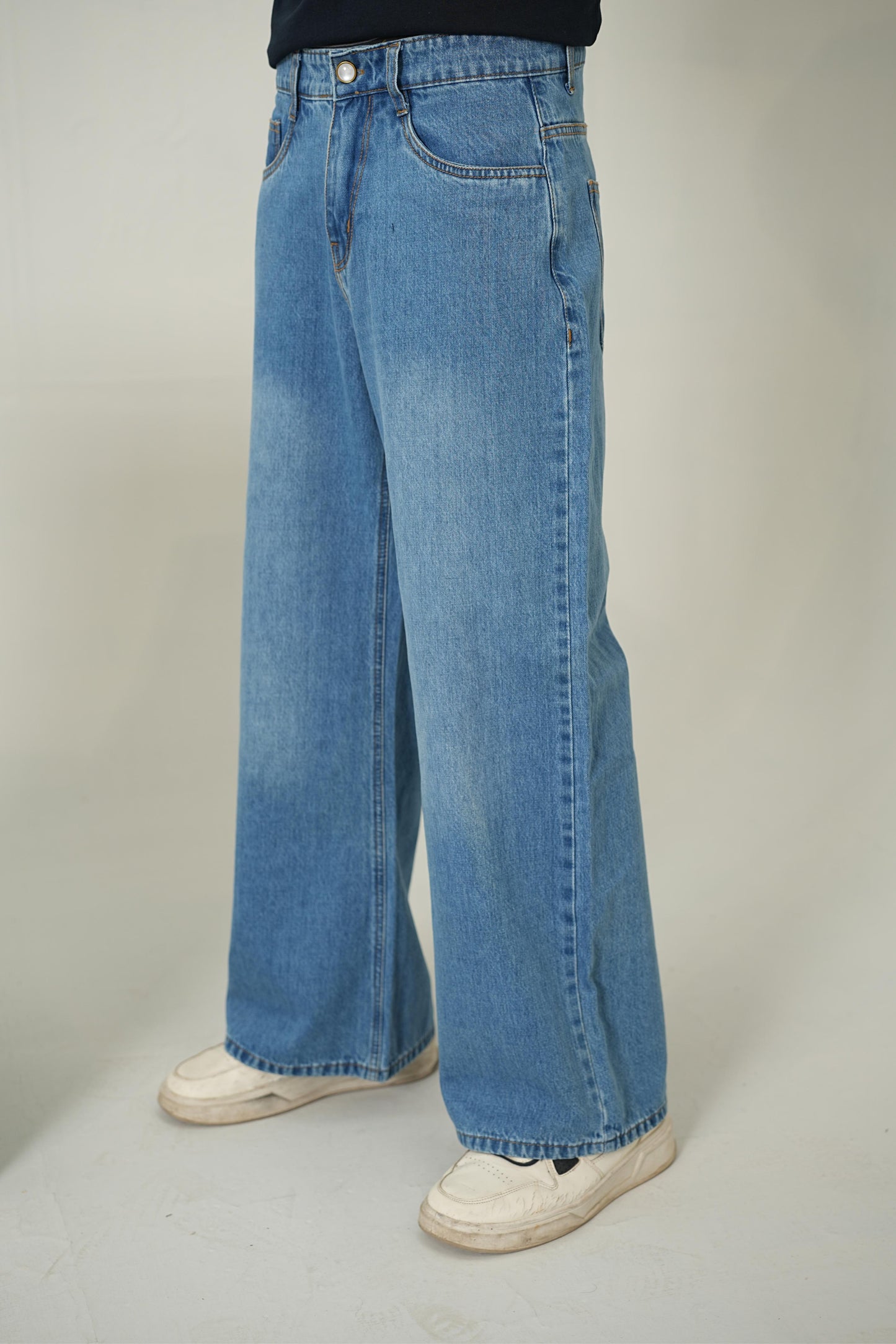 Baroque Monogram Boxy Tee & Wide-Leg Denim Set