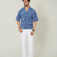 Indigo Burnout Textured Cuban Shirt