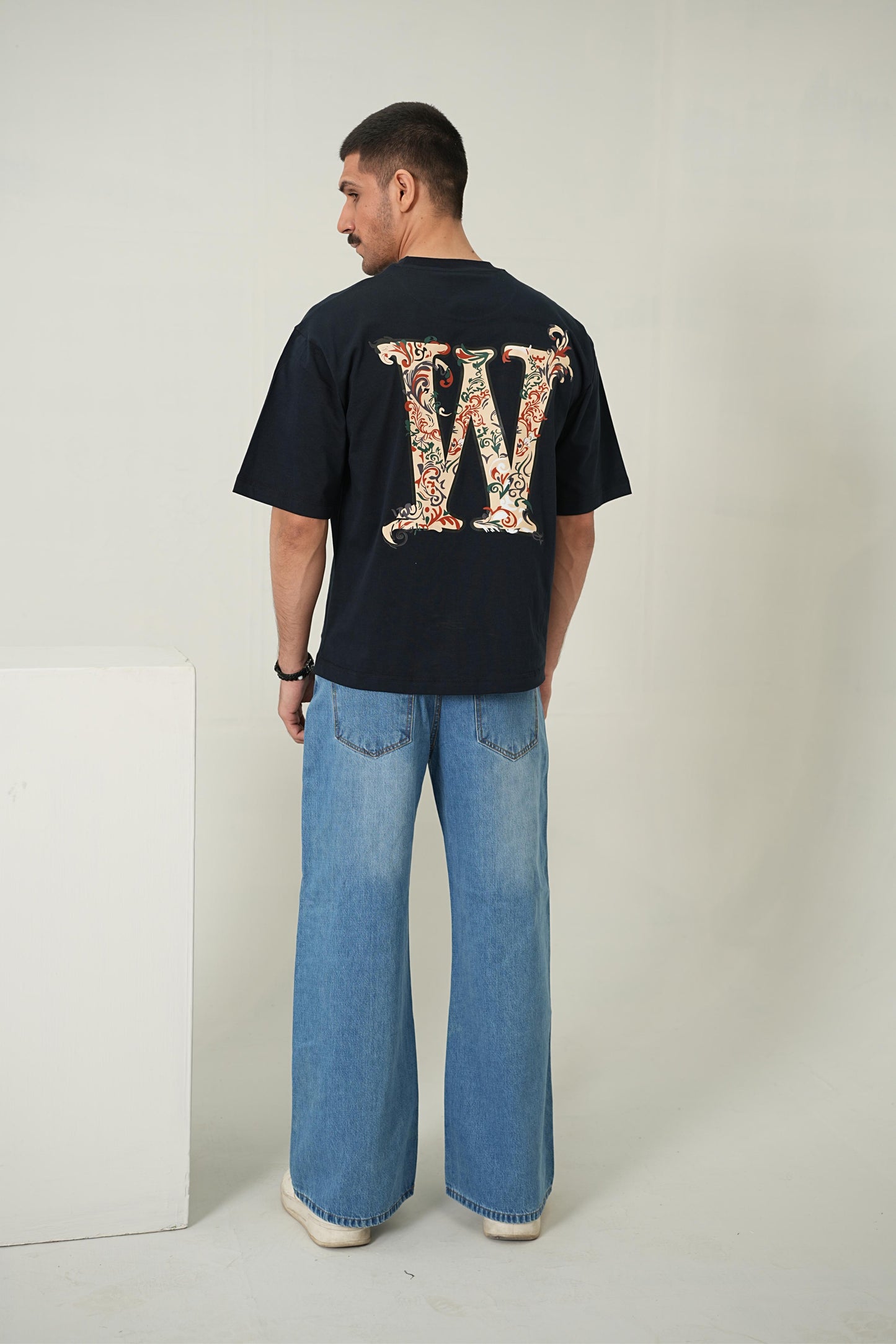 Baroque Monogram Boxy Tee & Wide-Leg Denim Set