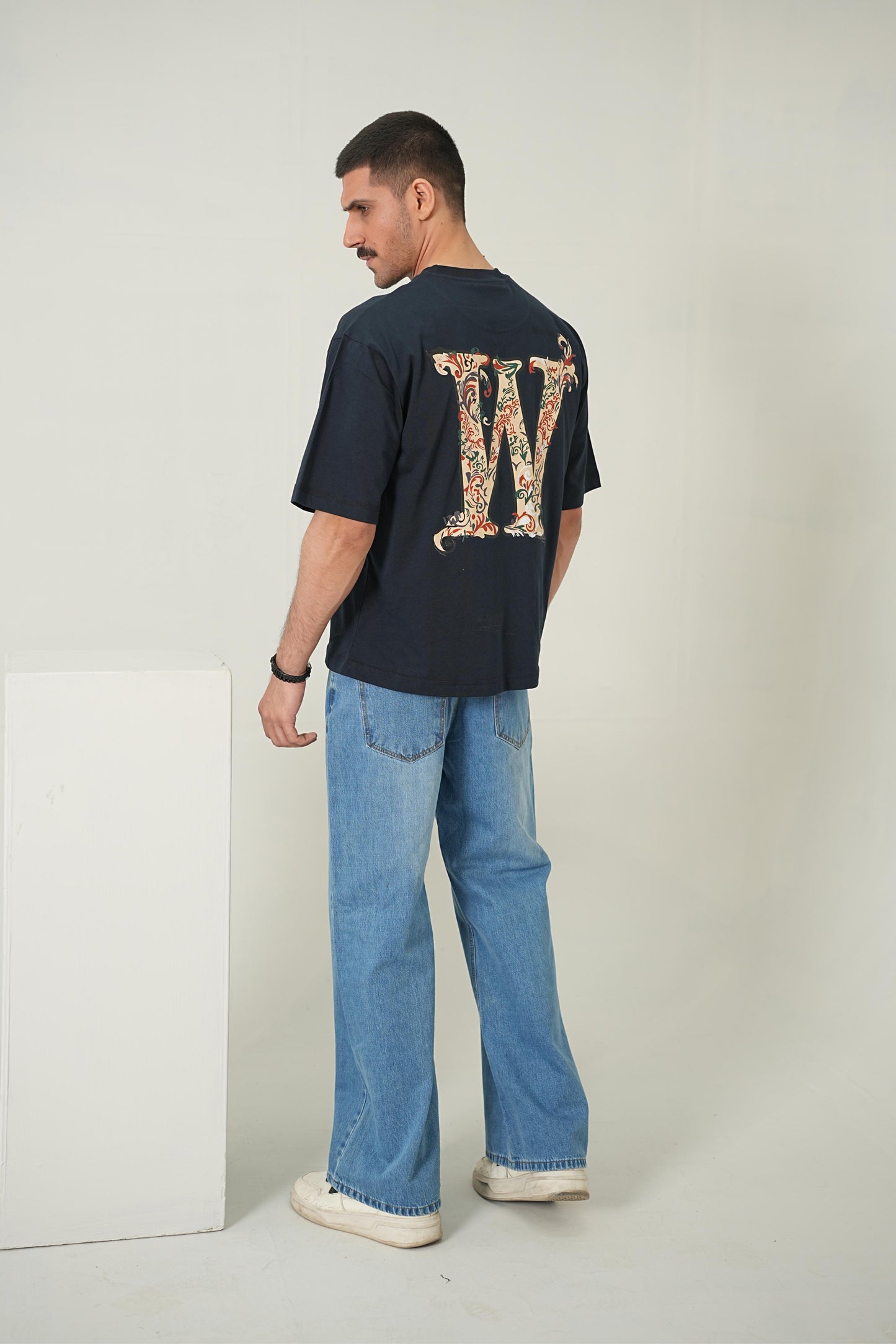 Baroque Monogram Boxy Tee & Wide-Leg Denim Set