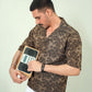 Mocha Cubist Devoré Cuban Shirt