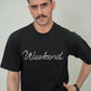 Rhinestone "Weekend" Oversized Tee – Pitch Black