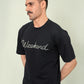 Rhinestone "Weekend" Oversized Tee – Pitch Black