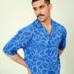 Cobalt Cubist Devoré Cuban Shirt – Electric Blue