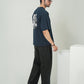 Men's Obsidian Navy "Camo Tiger" Heavyweight Streetwear Tee – Relaxed Fit