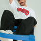 Men's Off-White "Weekend" Graffiti Graphic Tee – Premium Heavyweight Boxy Fit