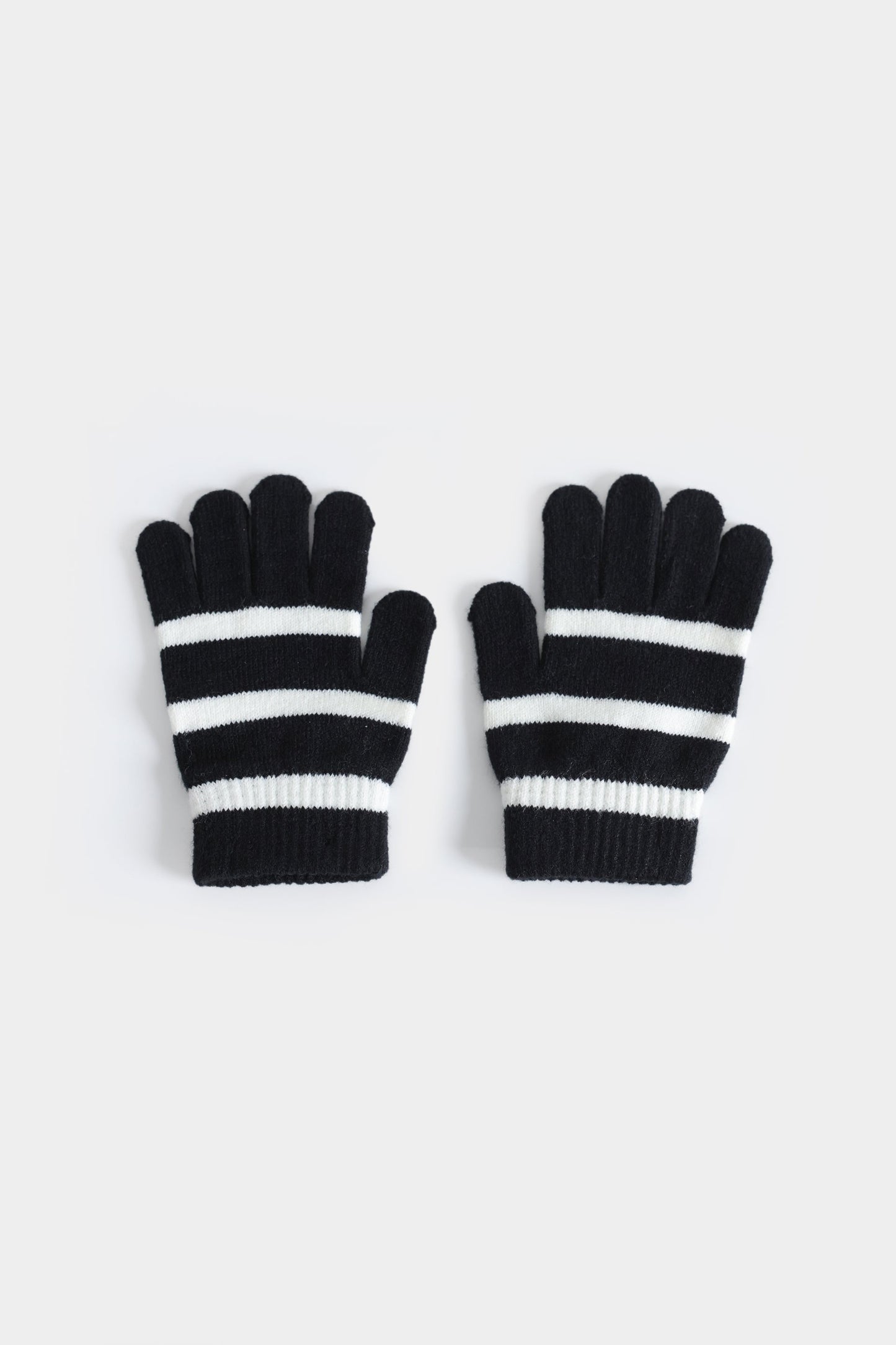 STRIPED KNITTED GLOVES