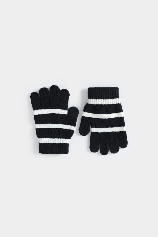 STRIPED KNITTED GLOVES