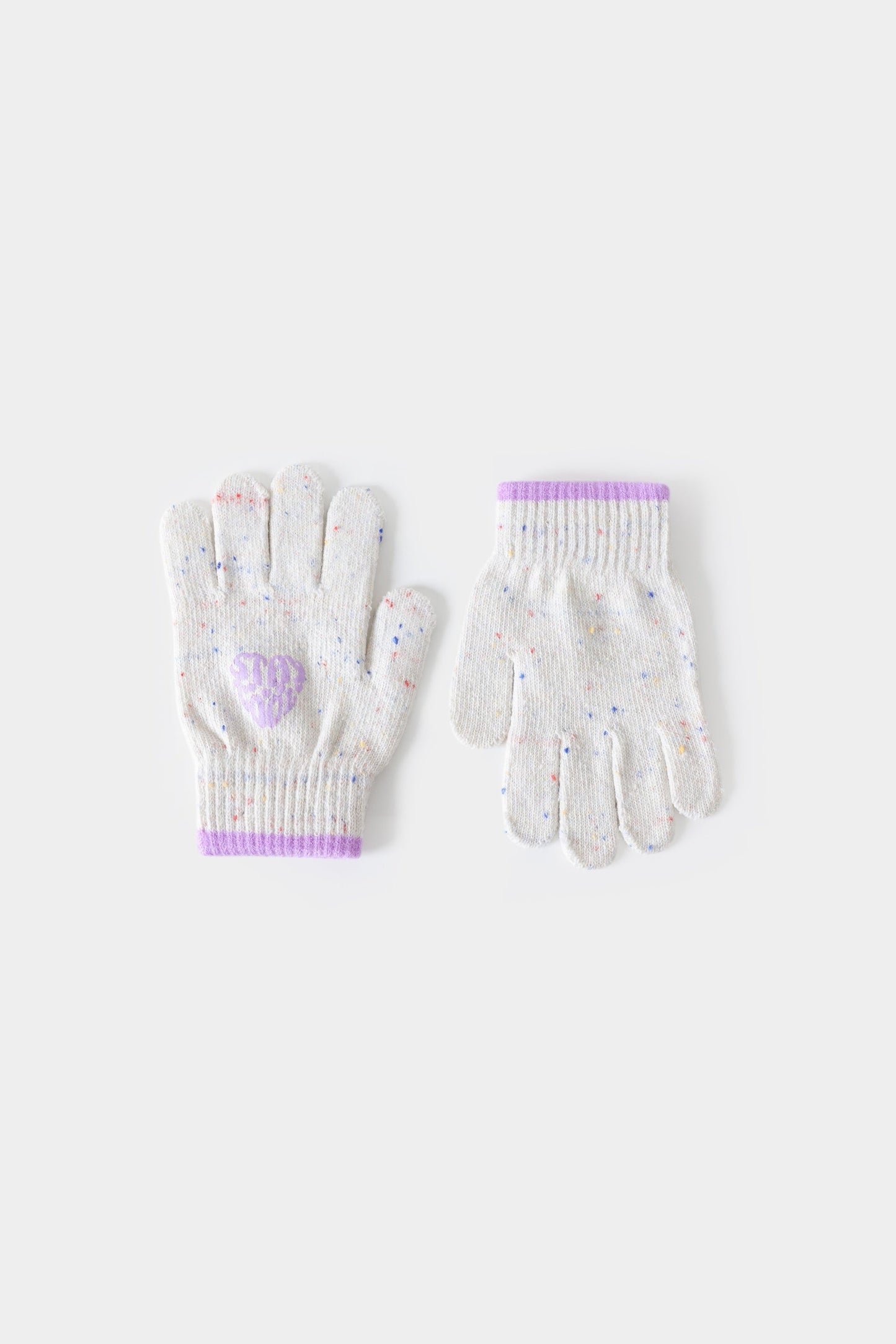 GLOVES WITH GRAPHIC HEART DETAIL