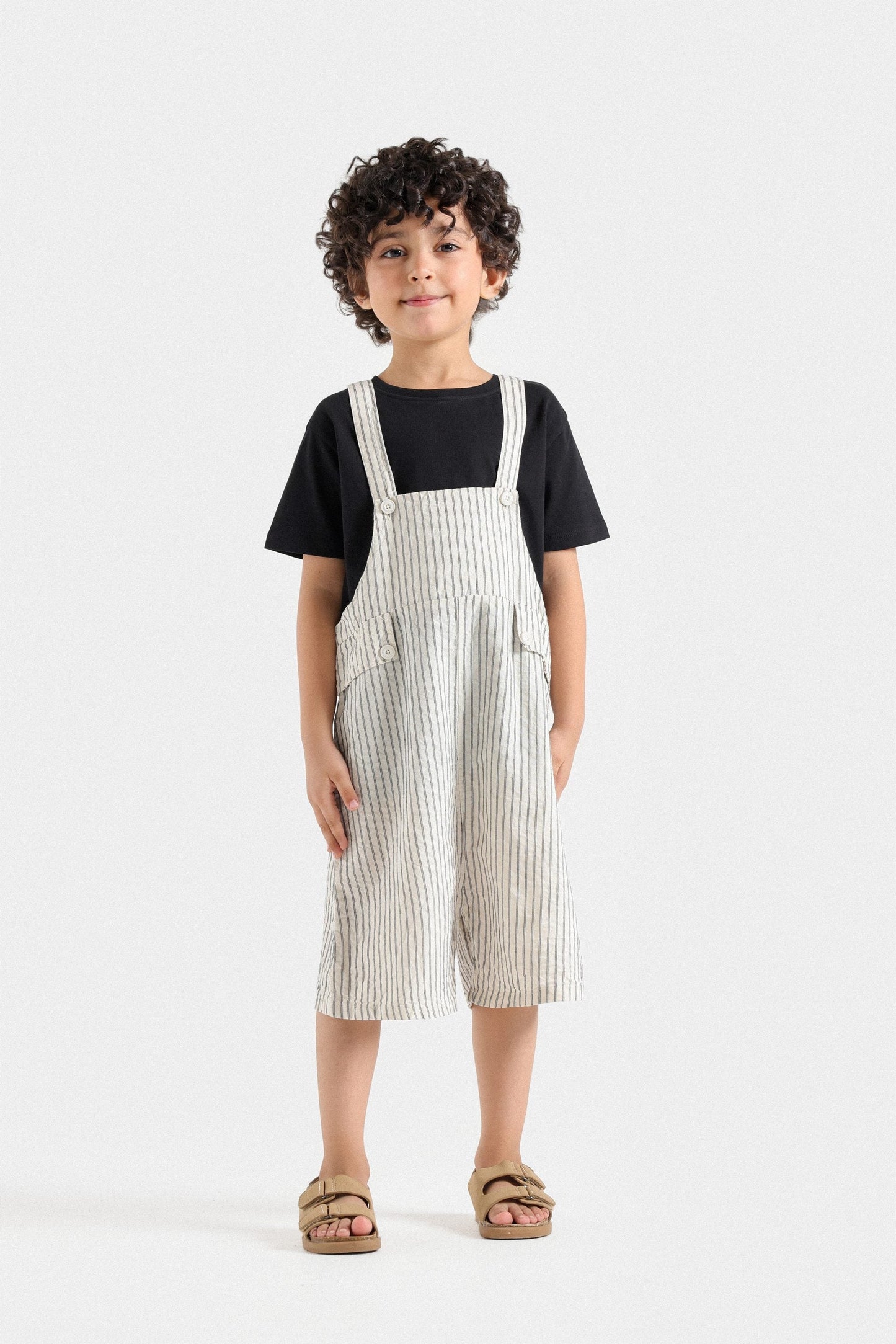 Woven Striped Dungaree