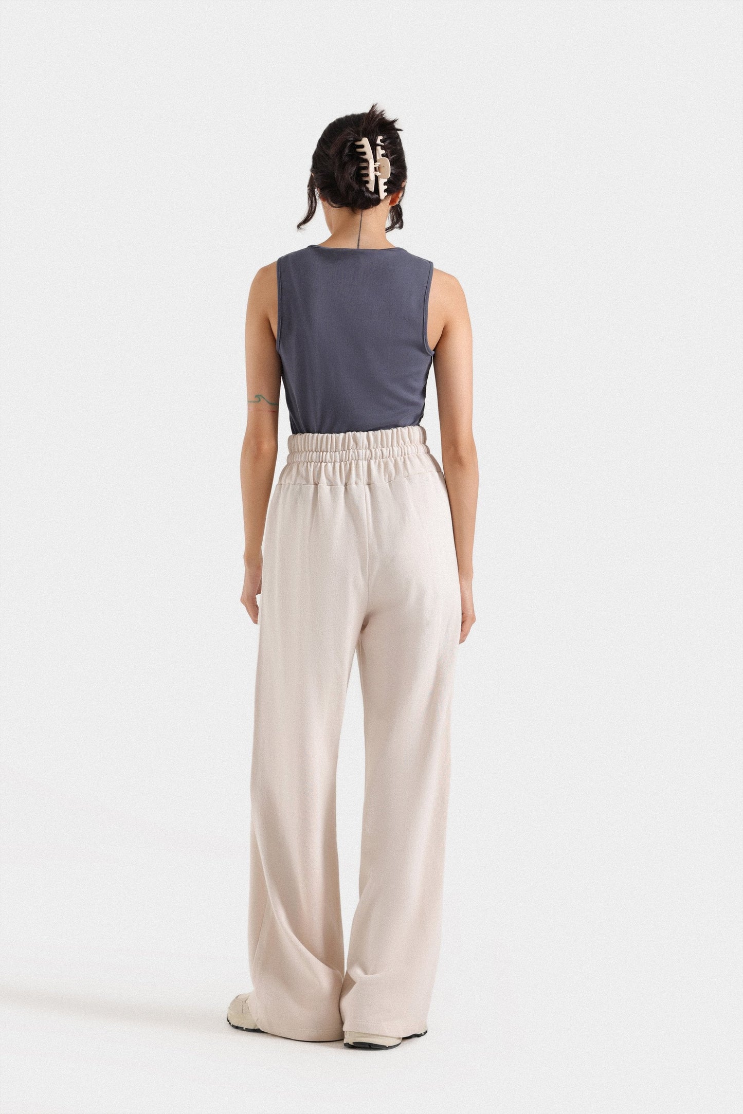 Wide Leg Trousers With Front Seam
