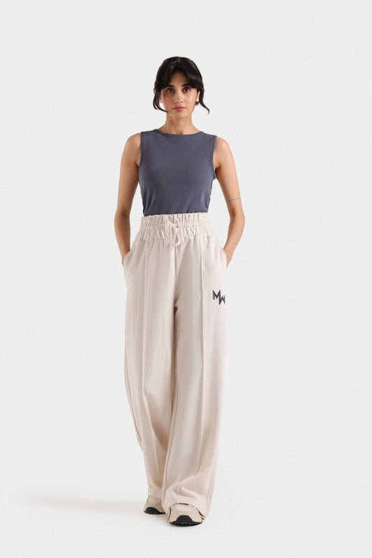 Wide Leg Trousers With Front Seam
