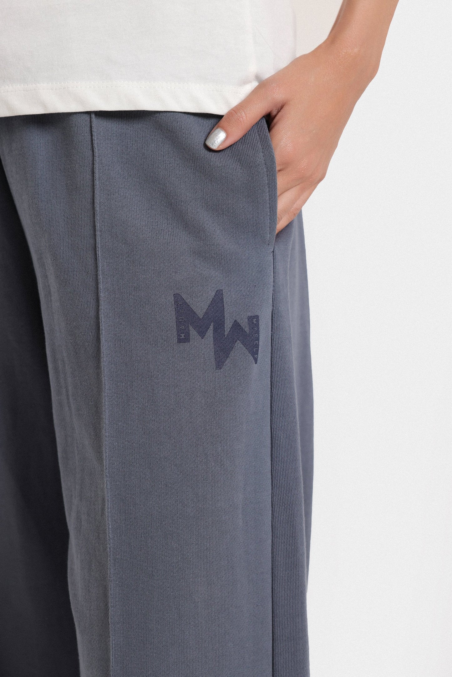 Wide Leg Trousers With Front Seam