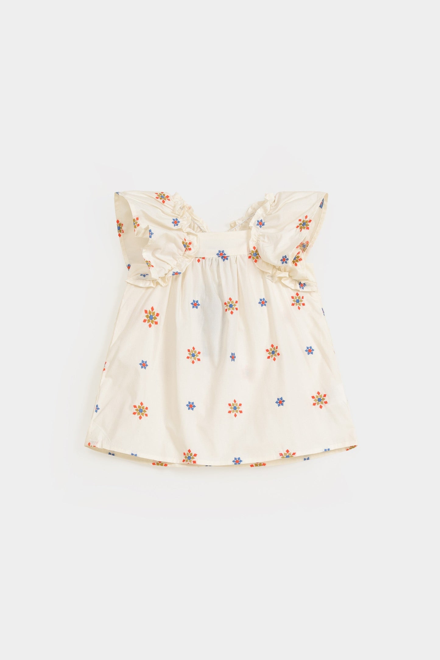 Embroidered Top Paired With Wide Leg