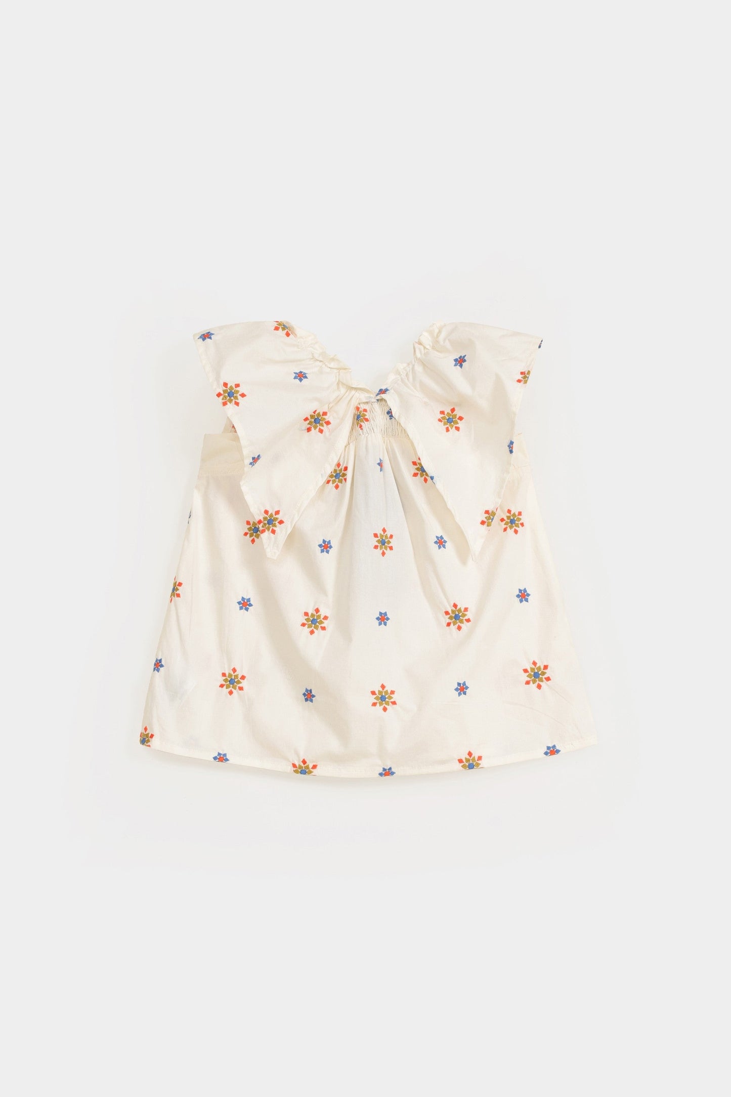 Embroidered Top Paired With Wide Leg