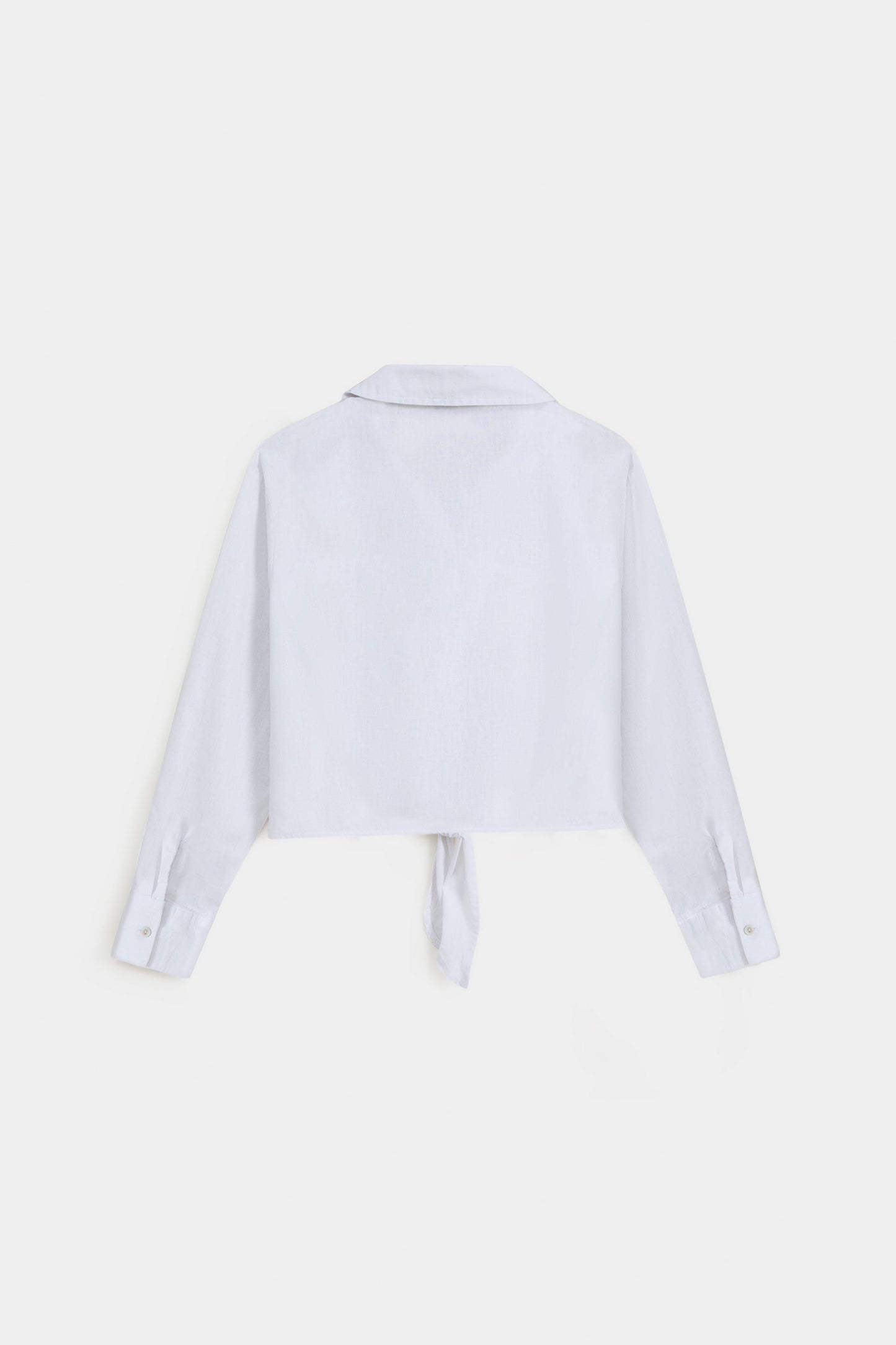 Button Down Cropped Shirt with Knot