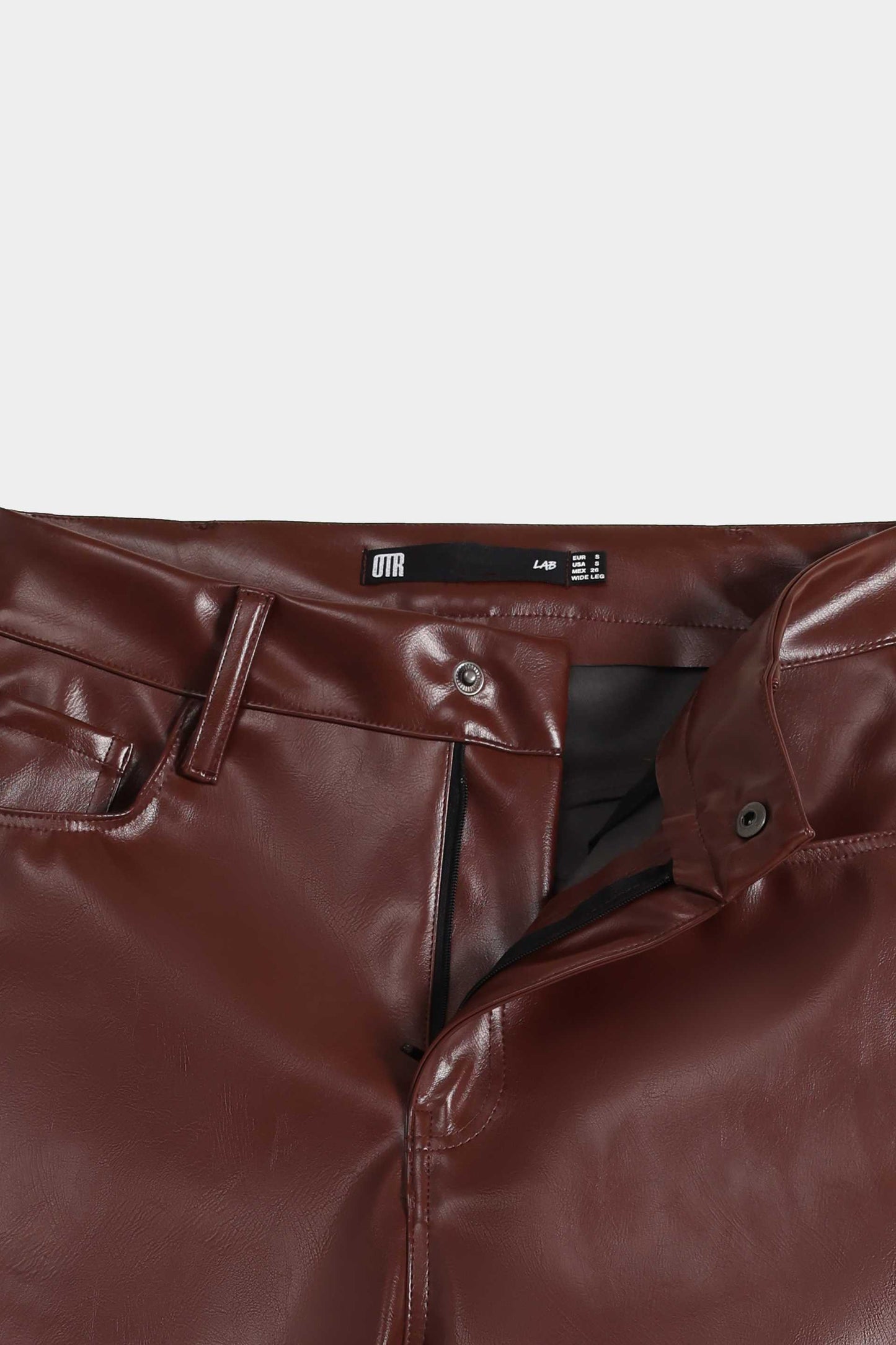 Faux Leather Wide Leg Pants