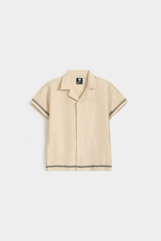 Textured Resort Collar Shirt