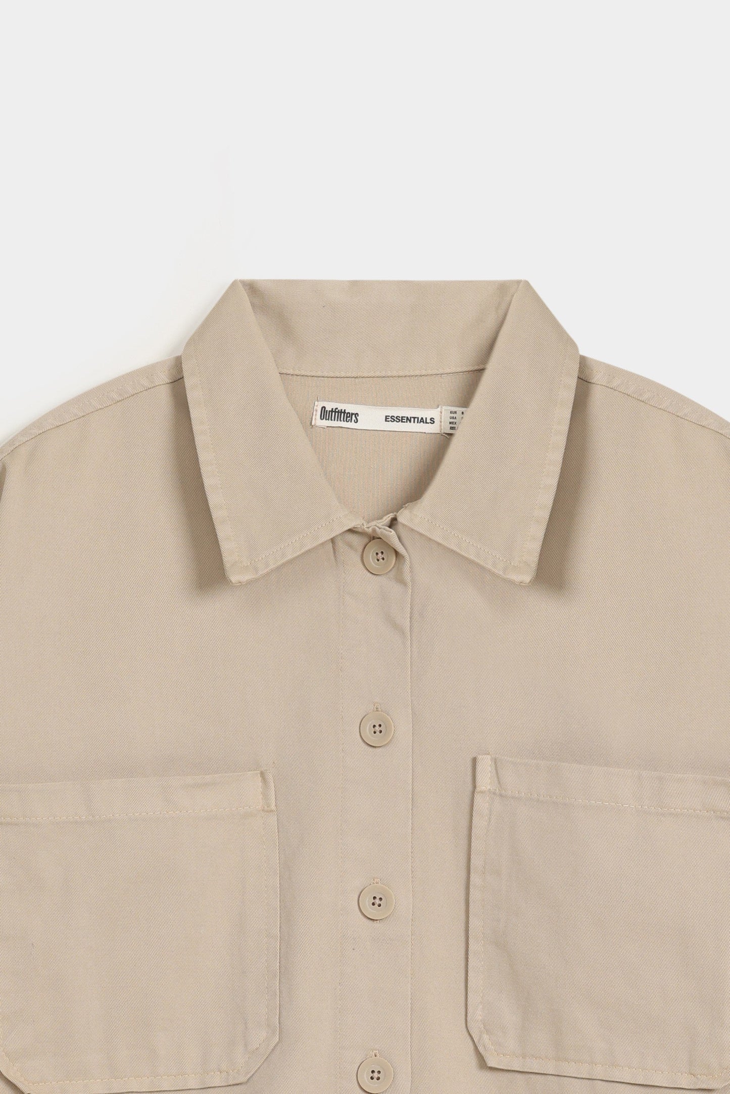 Basic Non-Denim Cropped Shirt
