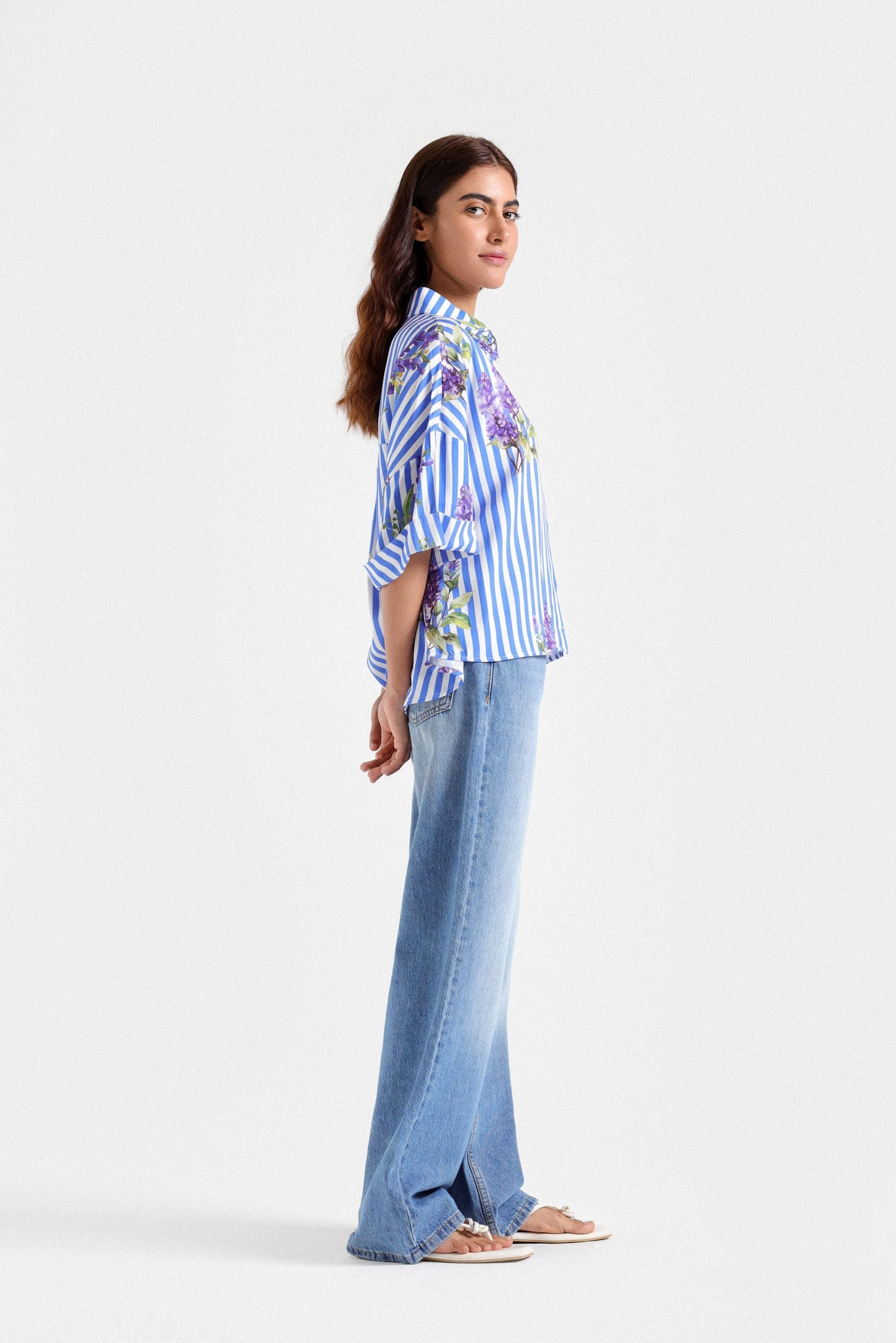 Striped Cropped Shirt