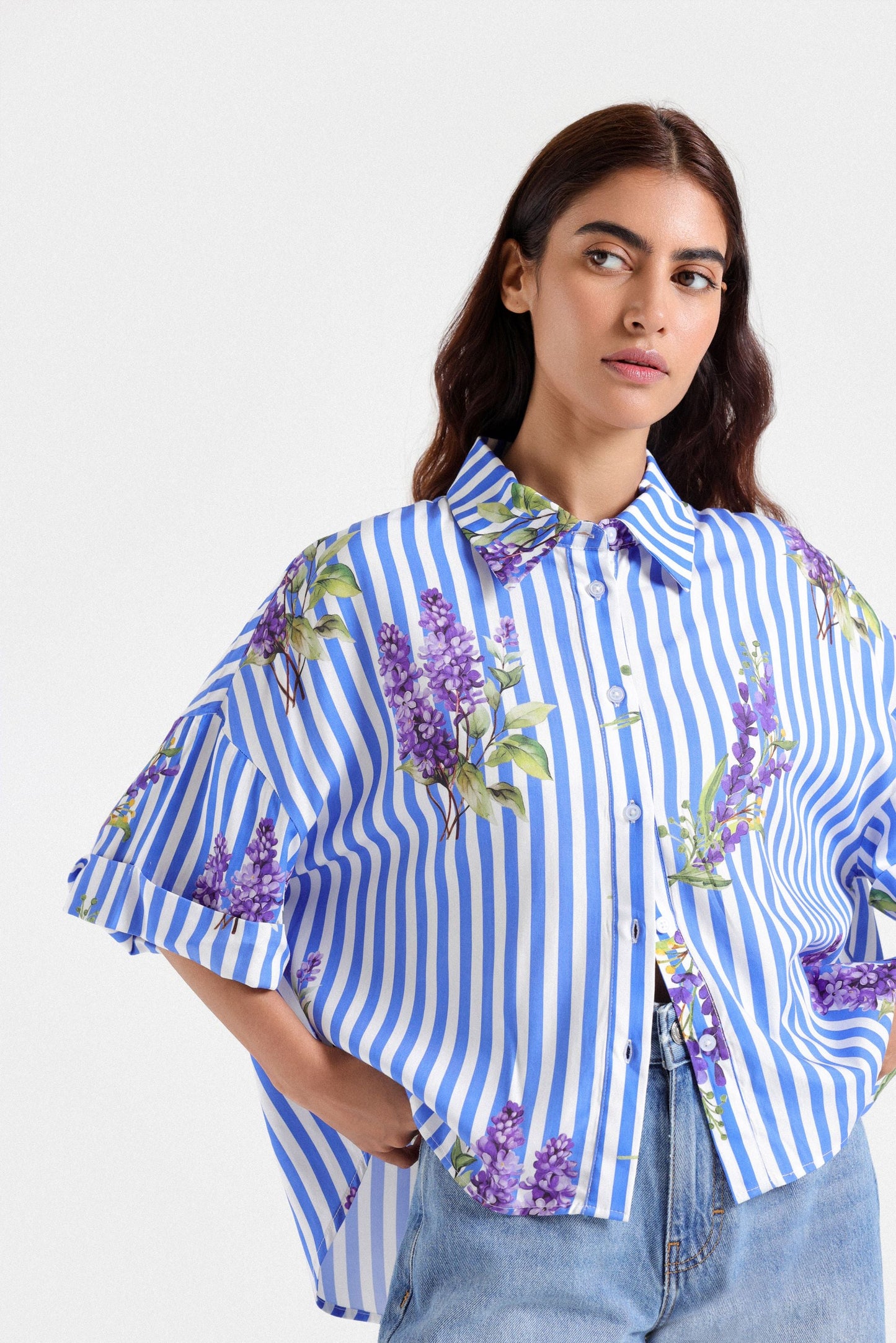 Striped Cropped Shirt