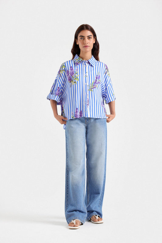 Striped Cropped Shirt