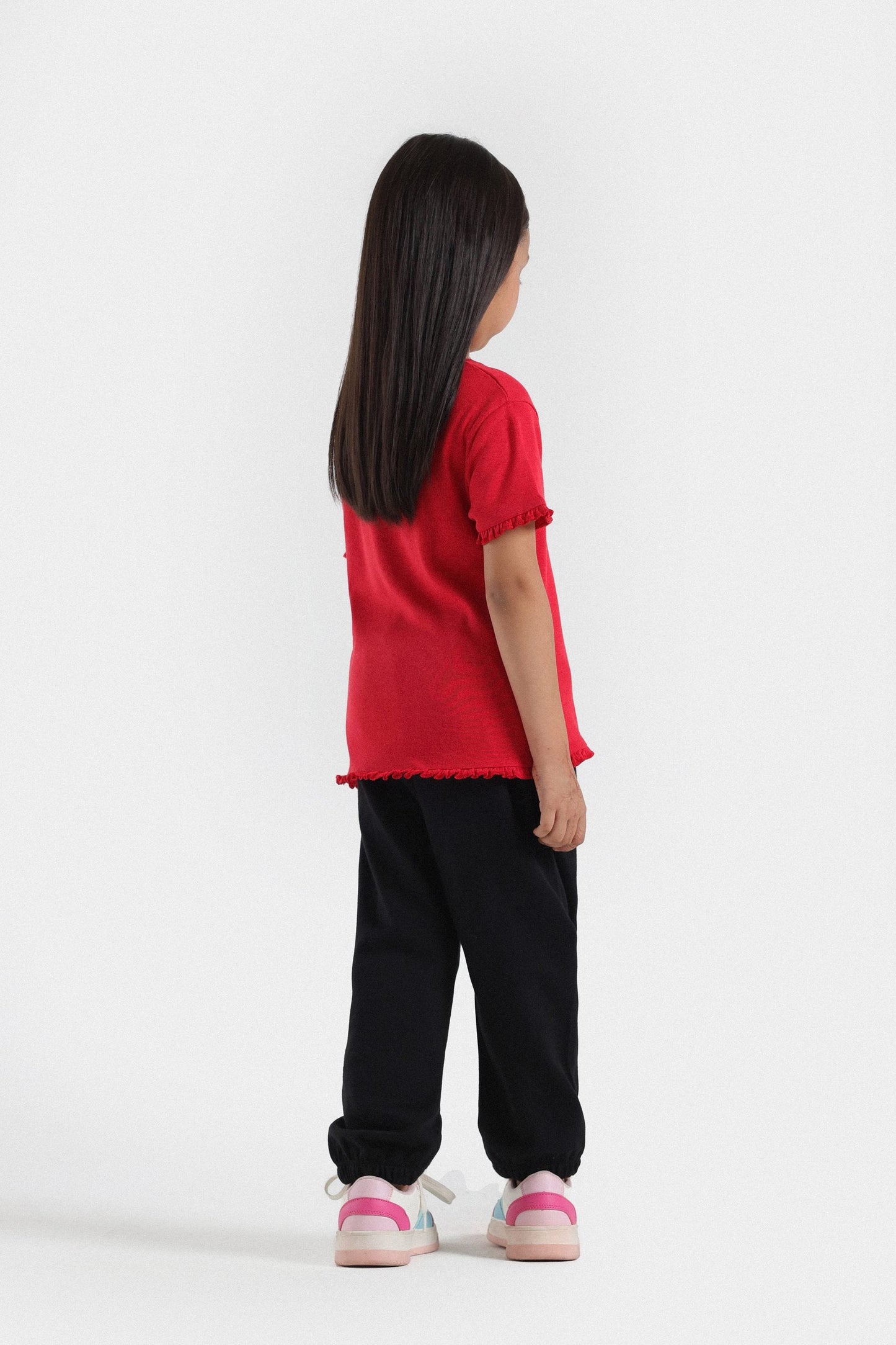 Ribbed T-Shirt With Ruffles