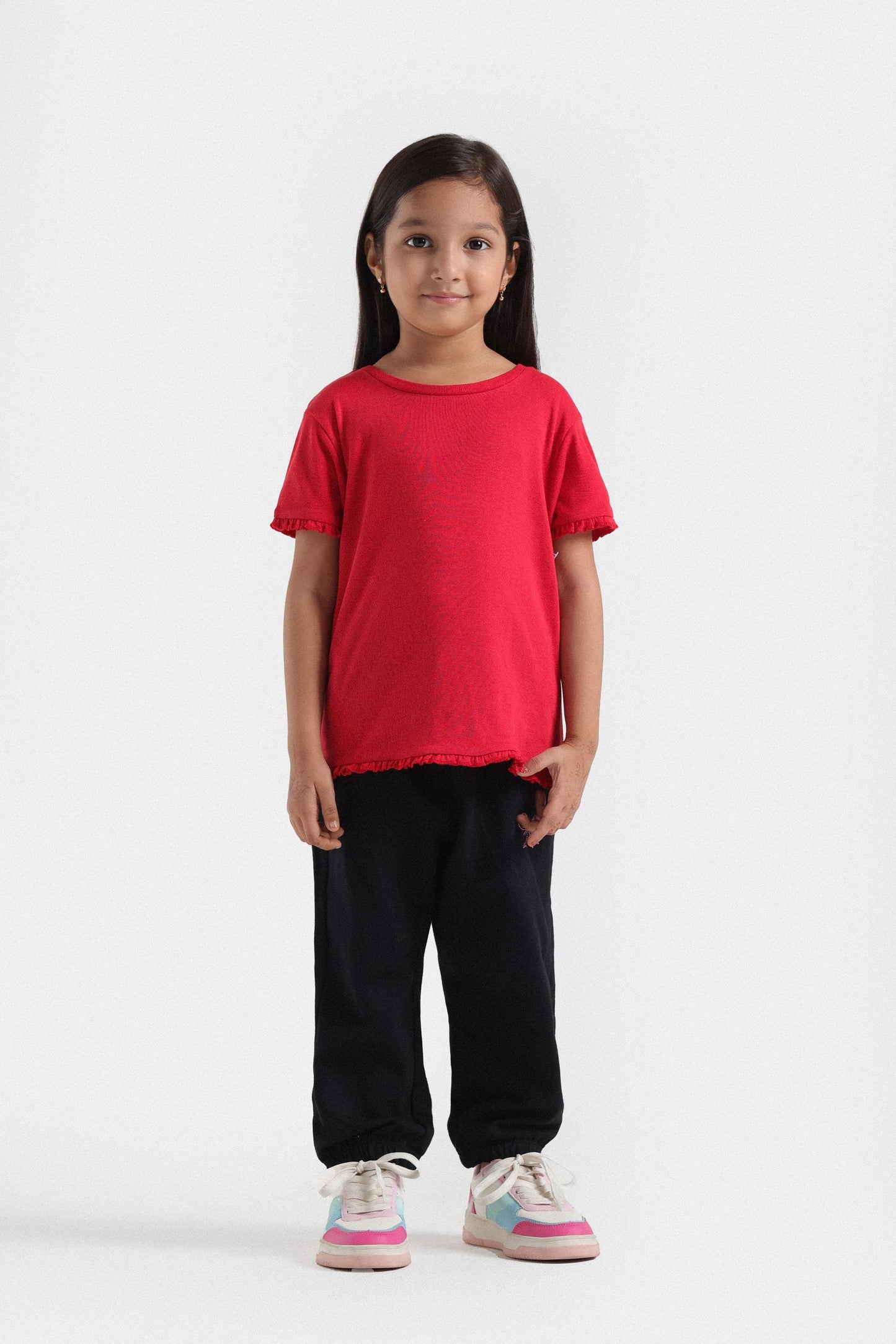 Ribbed T-Shirt With Ruffles