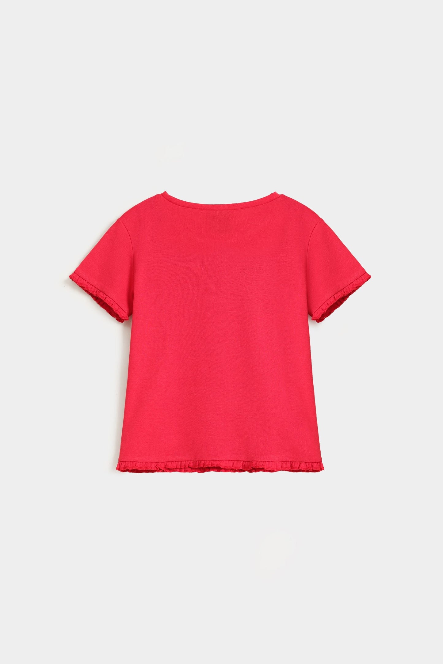 Ribbed T-Shirt With Ruffles