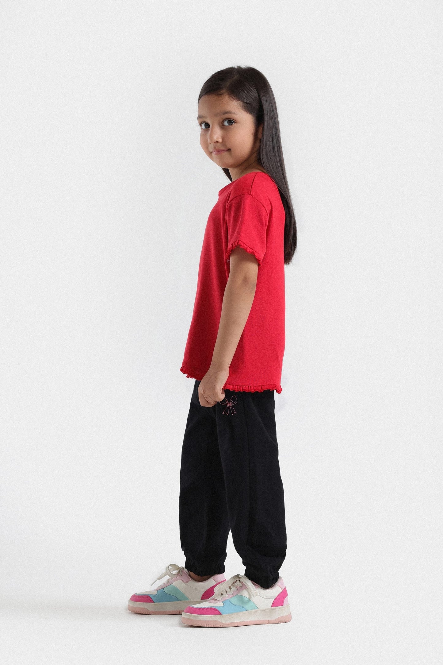 Ribbed T-Shirt With Ruffles