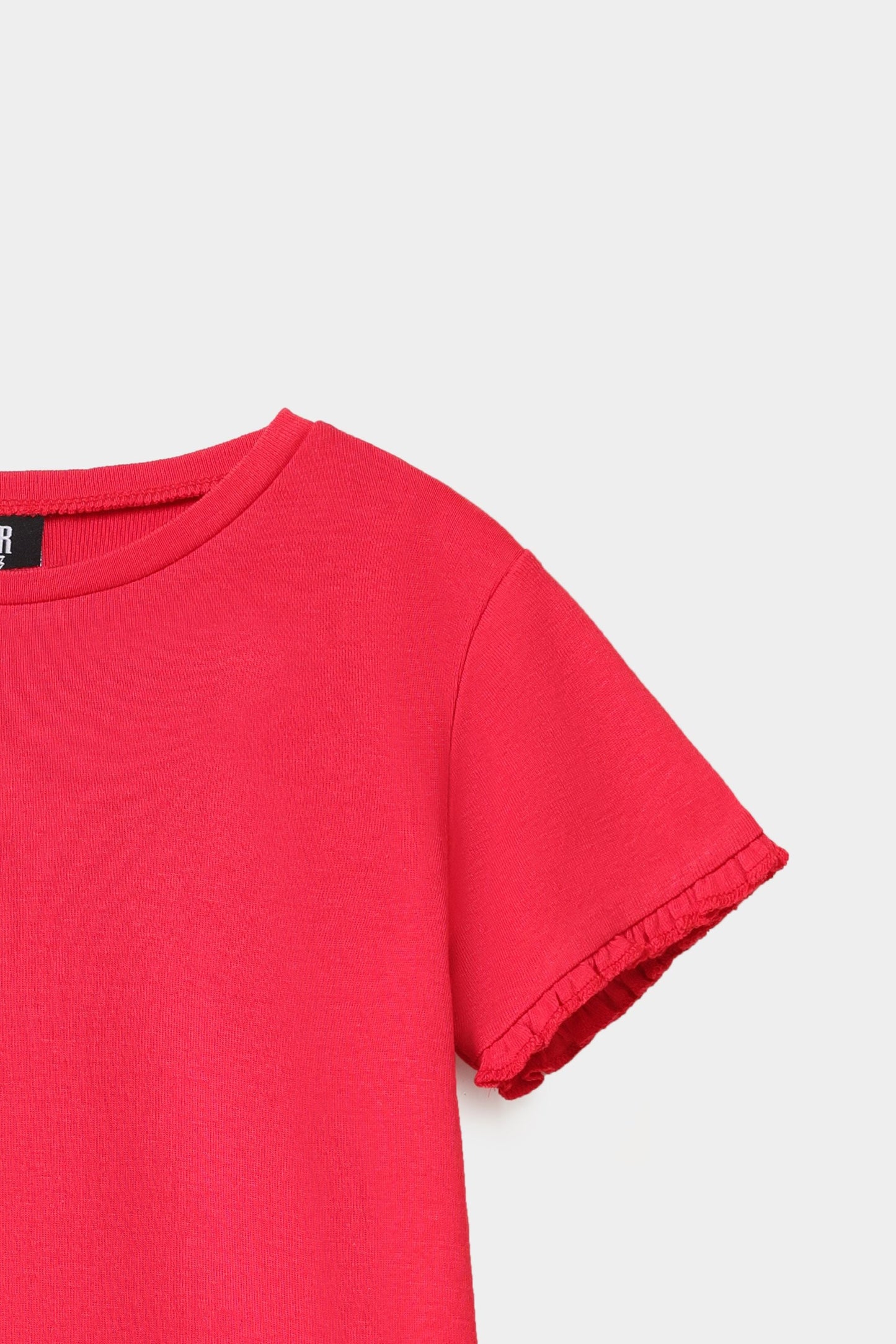 Ribbed T-Shirt With Ruffles