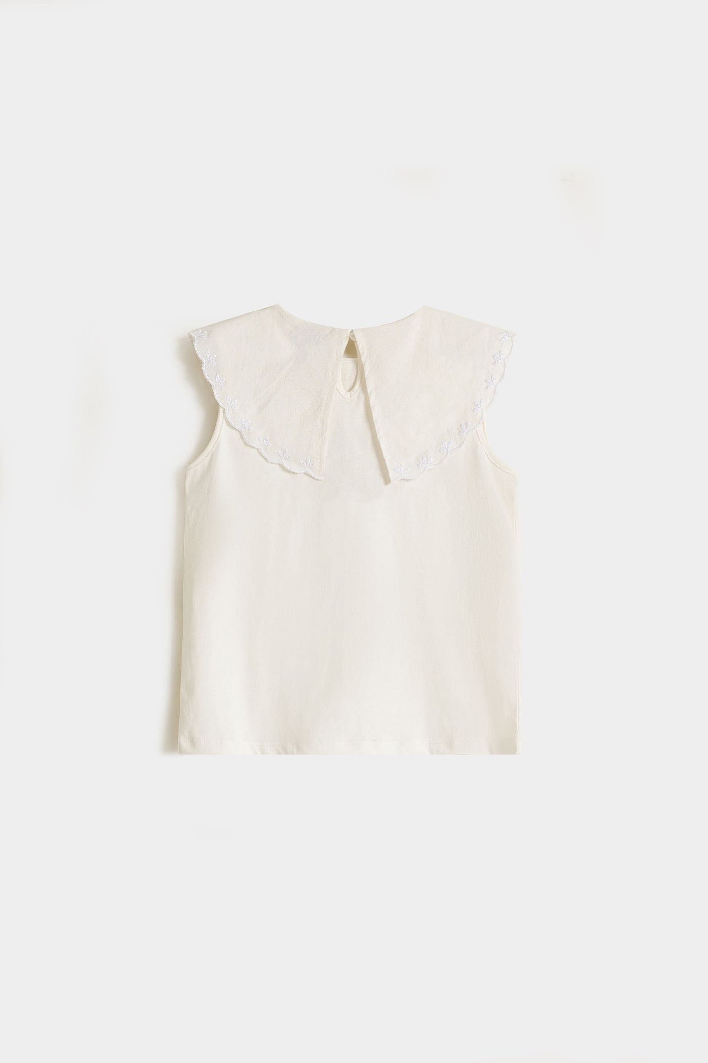 Embroidered Peter Pan Collar Top