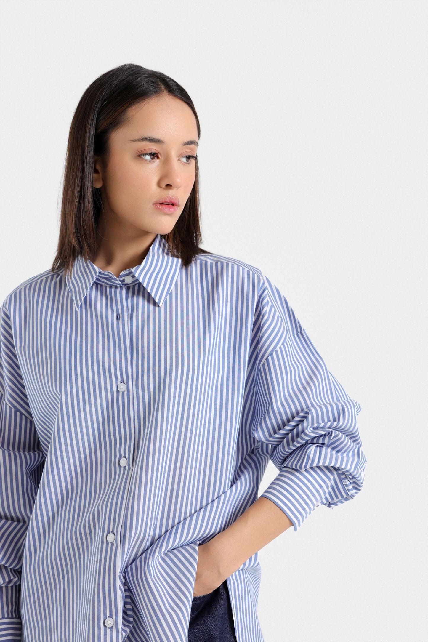 Striped Poplin Shirt