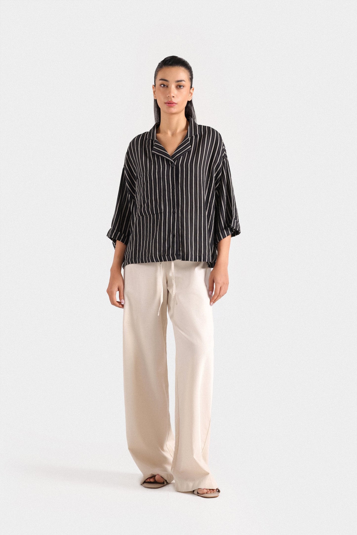 Cropped Striped Shirt